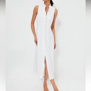White Leighton Midi Dress